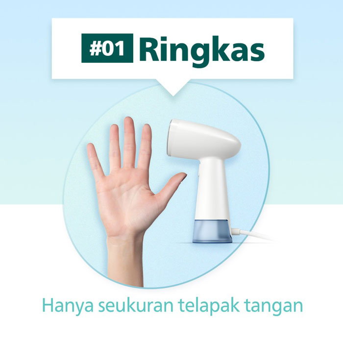 Philips Handheld Steamer 1000 Series - STH1000/10 Putih Biru