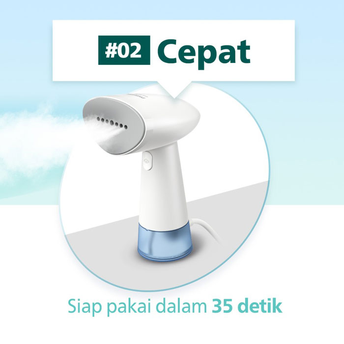 Philips Handheld Steamer 1000 Series - STH1000/10 Putih Biru
